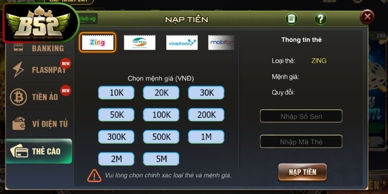 Nạp Rút Tiền B52 2 Cách thức vận hành nạp rút tiền B52