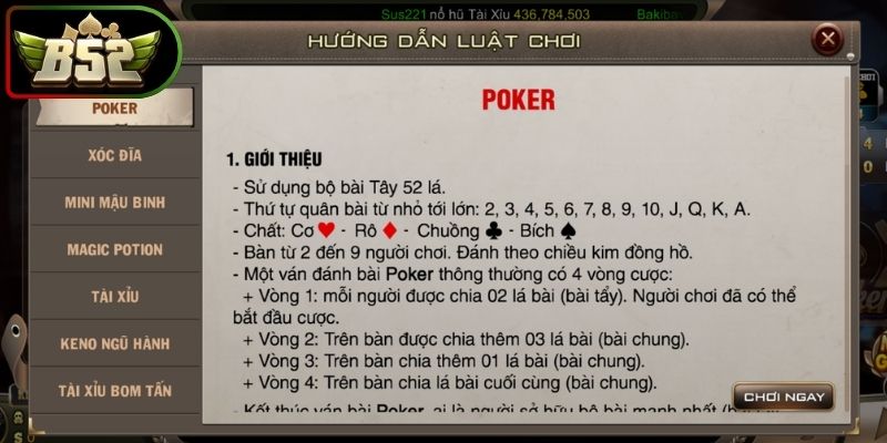 Poker B52 - Trải Nghiệm Đấu Trí Với Nhiều Chiến Thuật 2 Lựa chọn quyết định trong từng vòng