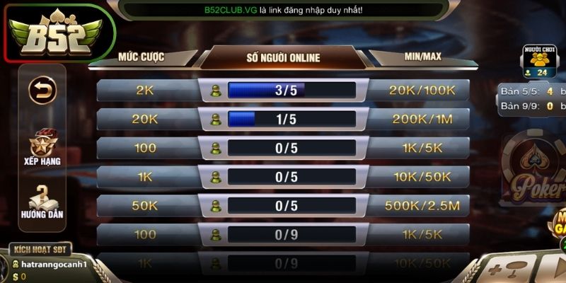 Poker B52 - Trải Nghiệm Đấu Trí Với Nhiều Chiến Thuật 1 Các vòng cược trong poker B52 cần nắm rõ